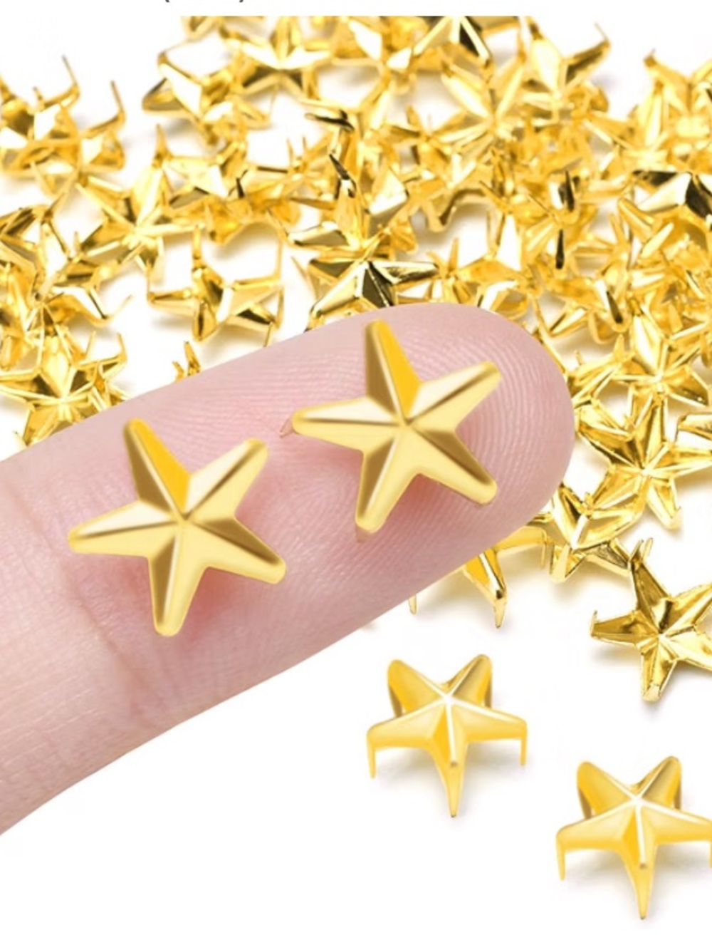 Gold Star Stud Embellishments - Pack of Tiny Metal Stars